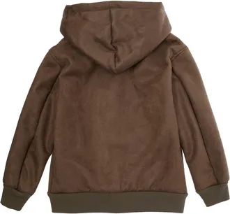Emporio Armani Boys Brown Jacket With Fixed Hood And Logo Embroidery Polyester