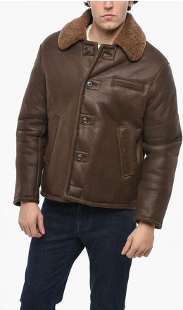 Our Legacy Leather ALASKA Jacket with Faux Fur Lining size 44