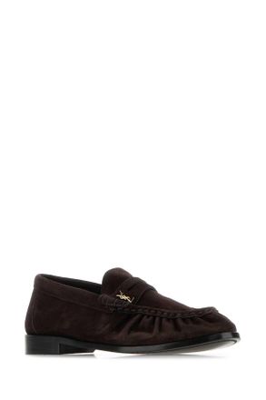 Saint Laurent Womens Dark Brown Suede Le Loafer Loafers Tmoro Mocassini