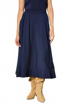 Apricot A-Line Midi Skirt In Navy