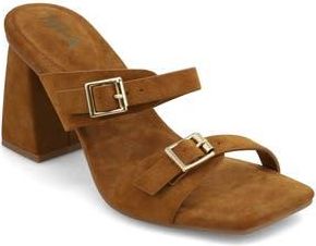 Mia Rene Double Buckle Block Heel Sandal in Camel at Nordstrom Rack, Size 6.5
