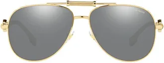 Versace VE2236 Polarized Gold-Plated Aviator Sunglasses - Gold