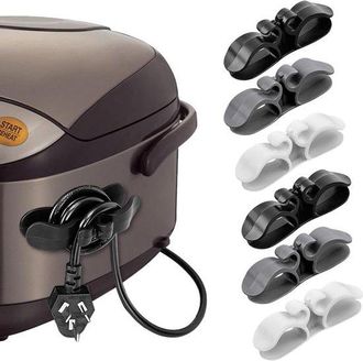 No Brand Organizador De Cables Para Electrodom&eacute;sticos De Cocina: 6 Clips Autoadhesivos Para Cables Para Un Escritorio Ordenado