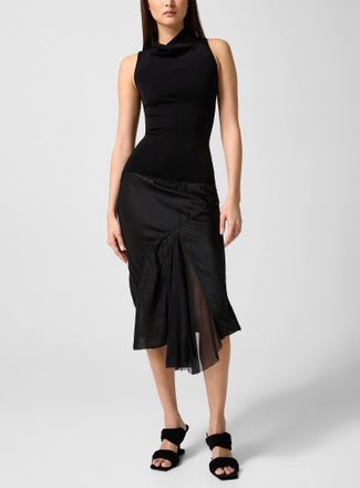 Rick Owens Womens Sliced pure silk satin jersey dress