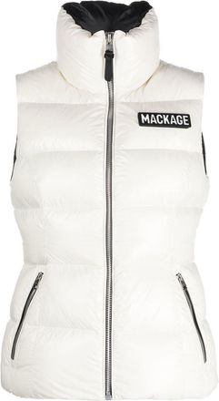 Mackage logo-patch padded gilet - women - Nylon/Nylon/Down/Feather/Polyurethane - M - Neutrals