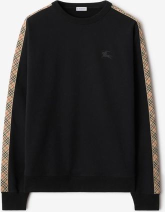 Burberry Check Trim Cotton Sweatshirt