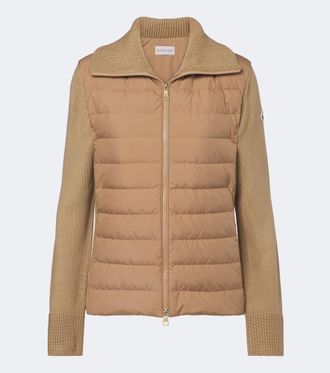 Moncler Down-paneled virgin wool cardigan