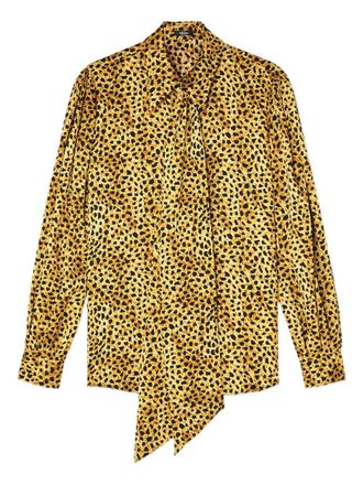 Versace Gold-Tone Silk Long-Sleeved Top