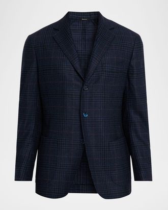 Sartorio Men & apos;s Wool, Silk and Cashmere Glen Plaid Sport Coat