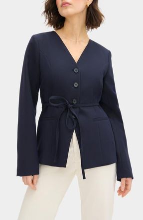 Aligne Parker Collarless Jacket in Navy at Nordstrom, Size 12