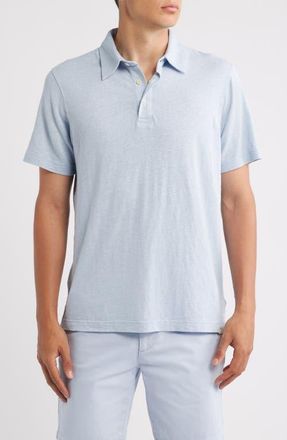 AG - Adriano Goldschmied Bryce Stretch Cotton Polo in Fresh Blue at Nordstrom, Size Xx-Large