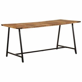 Berkfield Home Dining Table 160x80x75 cm Solid Wood Mango in Brown | Size: 160 x 80 x 75 cm