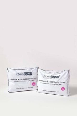 Homescapes Premium White Goose Down 13.5 Tog All Seasons Duvet | Size: King