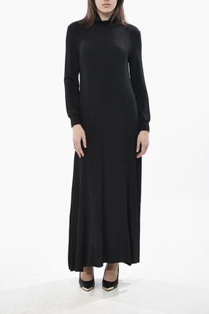 Khaite High-Neck Maxi Dress with Flared Design Khaite