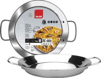 Ibili Ibili Premier Sart&eacute;n Para Paella Plateada 34 Cm Acero Inoxidable