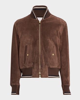 Thom Browne Men & apos;s Browne 65 Suede Bomber Jacket