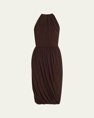 Alaia Gathered Jersey Midi Dress