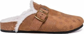 Arizona Love Beige Leather Shearling Mules