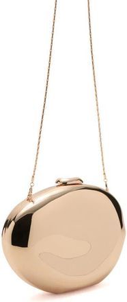 Mango Metallic Oval Clutch in Gold at Nordstrom