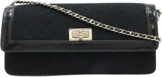 Chanel Pre-owned Clutches, female, Black, Size: ONE SIZE Pre-owned Canvas Clutch