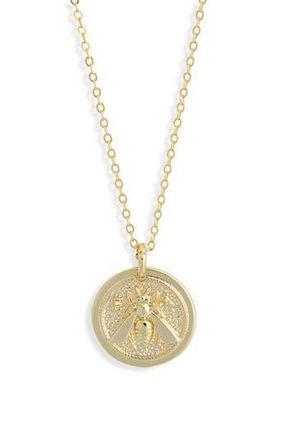 Electric Picks Honey Bee Pendant Necklace in Gold at Nordstrom Rack