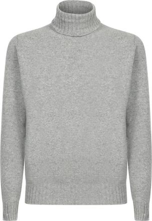 Dell'Oglio Grijze Gebreide Kleding voor Mannen Aw 24 - Heren - Coltruien - Grijs - XL - Truien & Vesten