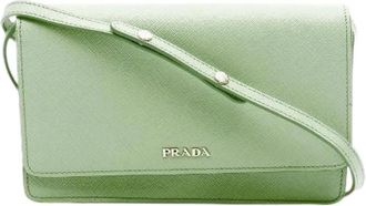 Prada Pre-owned Cross Body Bags, female, Green, Size: ONE SIZE Pre-owned Leather Shoulder Bag