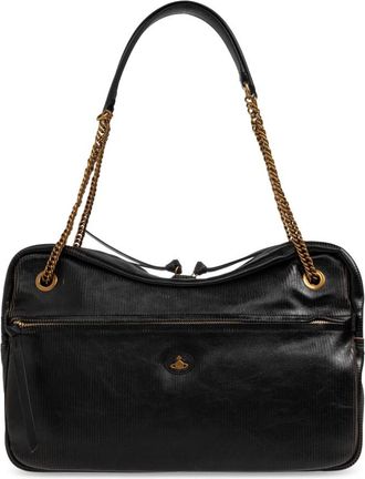 Vivienne Westwood Dolce Grote Tas - Dames - Schoudertassen - Zwart - ONE Size - Leer - Tassen