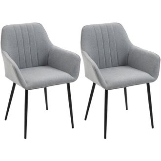HOMCOM Set 2 Sedie Imbottite Moderne da Cucina o Soggiorno Grigie - Homcom