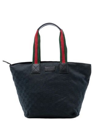 Gucci 2000-2015 GG Canvas Web tote bag - women - Canvas/Leather - One Size - Black