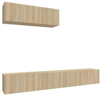 Berkfield Home 3 Piece TV Cabinet Set Sonoma Oak Engineered Wood in Light Oak