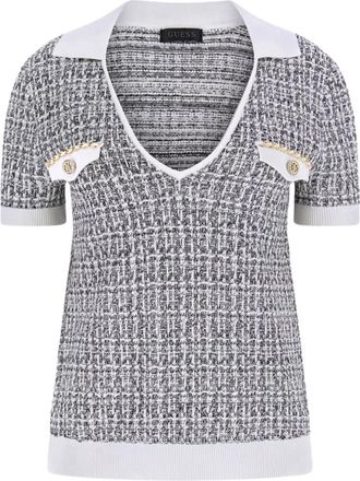 Guess Annabelle V-neck Trui - Dames - V-hals truien - Grijs - S - Katoen - Truien & Vesten