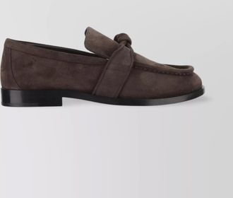 Bottega Veneta suede knot detail loafer with leather sole
