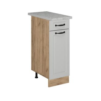 Vicco Mueble Bajo De Cocina R-line, Blanco Casa De Campo, 30 Cm Et M&aacute;rmol