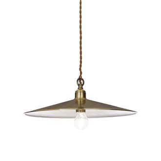 Netlighting Cantina 1 Light Large Dome Ceiling Pendant Antique Brass E27 in Yellow