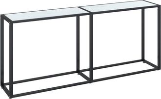 vidaXL Console Table White Marble 180x35x75.5cm Tempered Glass Vidaxl