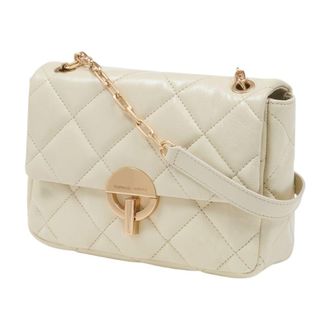 Vanessa Bruno Womens Grand Moon Shoulder Bag Beige Calfskin