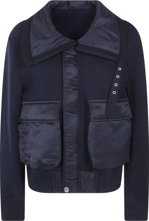 sacai Sponge Sweat Blouson - Dames - Jassen - Zwart - Maat: XL Katoen