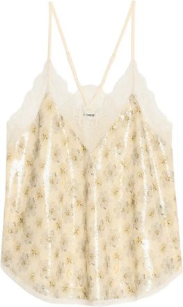 Zadig&Voltaire Top Christy con paillettes - Toni neutri