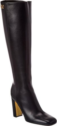 Valentino Vlogo 100 Leather Knee-High Boot