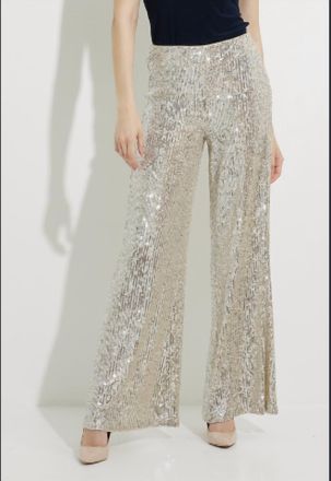 Joseph Ribkoff Womens Sequined Pants In Silver