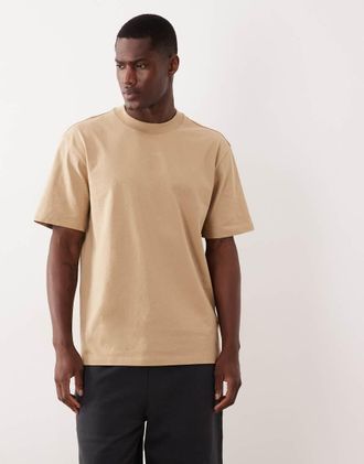 HUGO BOSS HUGO Red - T-shirt vestibilit&agrave; comoda in jersey beige-Neutro