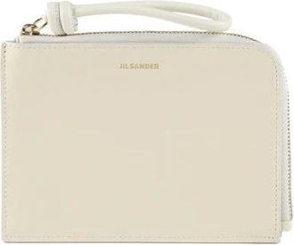 Jil Sander Kaarthouder Portemonnee - Dames - Portefeuilles - Wit - ONE Size - Katoen - Accessoires