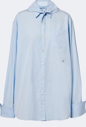 Prada Tie-neck cotton poplin shirt