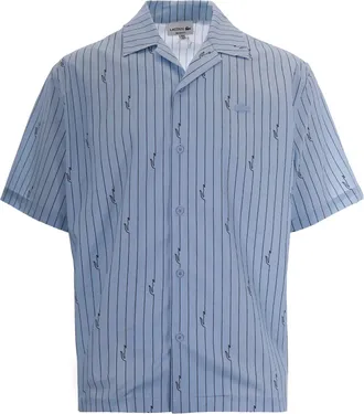 Lacoste Boxy Fit Chambray Buffalo Shirt with Crocodile Motif
