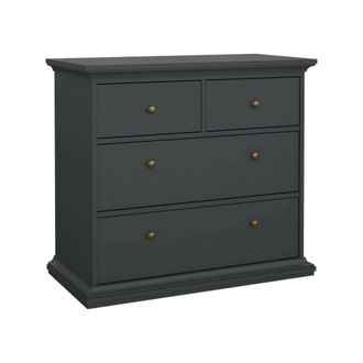 Dmora Dmora - C&oacute;moda De Cuatro Cajones, Color Gris, 96,2 X 86,9 X 48,5 Cm, Con Embalaje Reforzado
