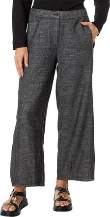 Eileen Fisher Womens Eileen Fisher Pants Black Elastic Waist Wide Leg Ankle DDR2613