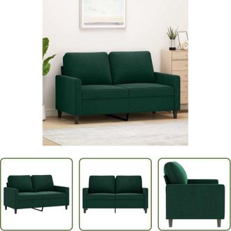 vidaXL Divano in velluto - Divano a 2 Posti Verde Scuro 120 cm in Velluto