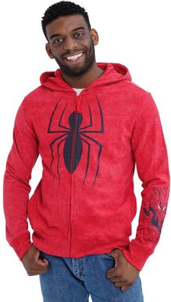 MARVEL Spider-Man Cosplay Fleece Zip-Up Hoodie in Spiderman Acid Red at Nordstrom, Size Xx-Large