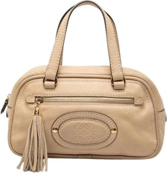 Loewe Pre-owned Handbags, female, Beige, Size: ONE SIZE Pre-owned Leather Handbag